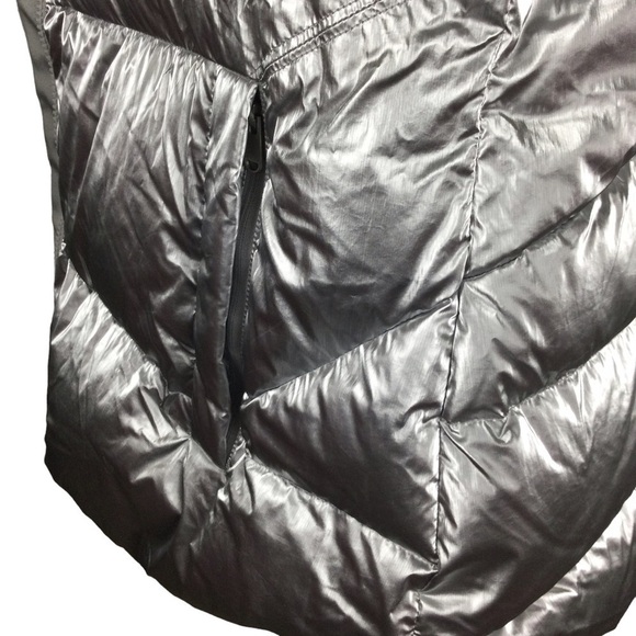 ATHLETA Plus Size Silver Metallic Downtown Vest Hi /Low Design Nwot Size 1X - Picture 5 of 14